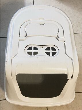Cat Litter Box Hood, Grey, Large.